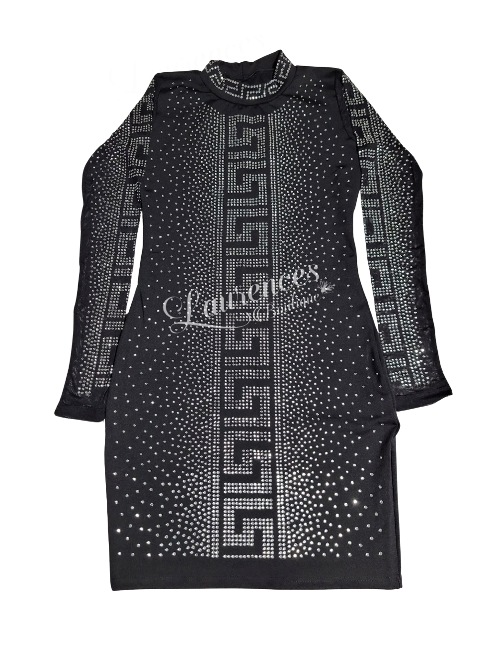 Vestido Negro de Brillos con diseño