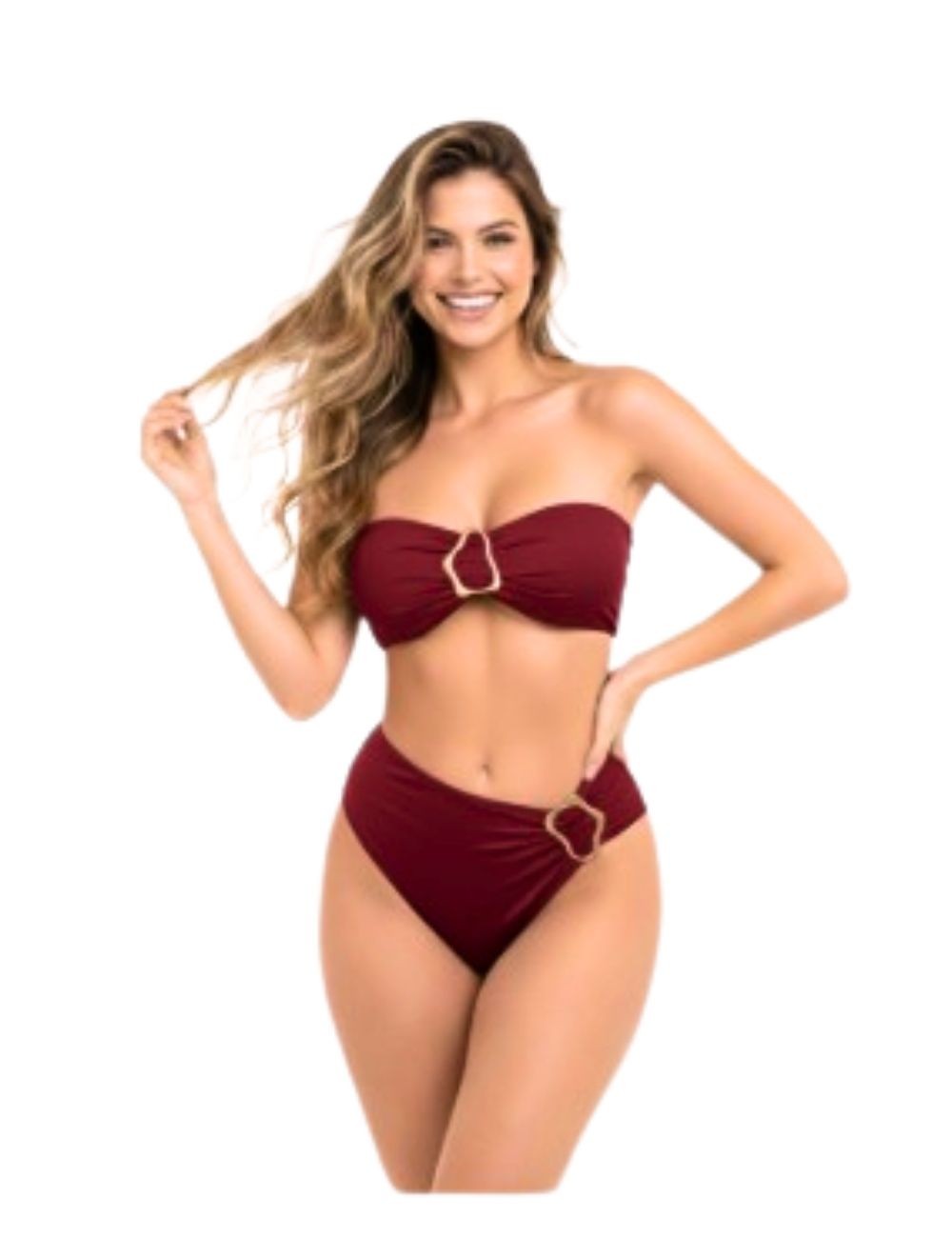 Bikini Straple Rojo Vino - Modelo Ivonny