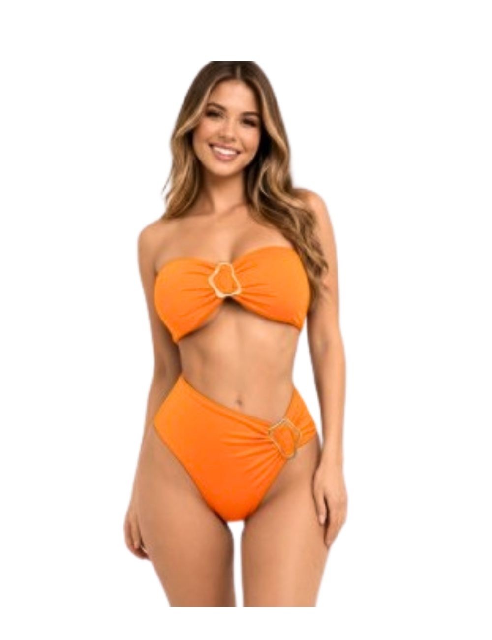 Bikini Straple Naranja - Modelo Ivonny