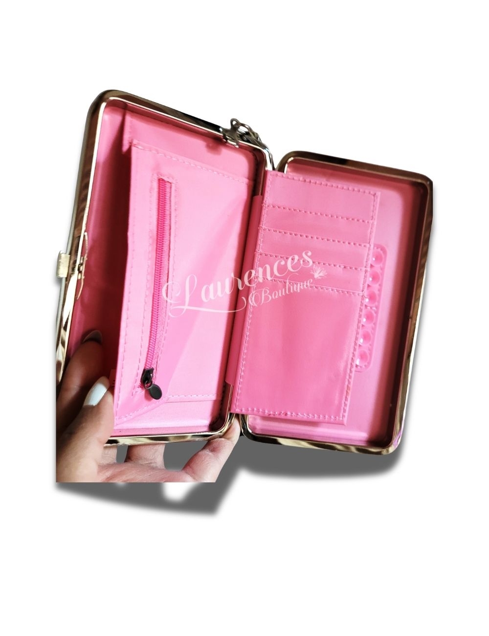 Billetera Cuadros Celeste Pastel